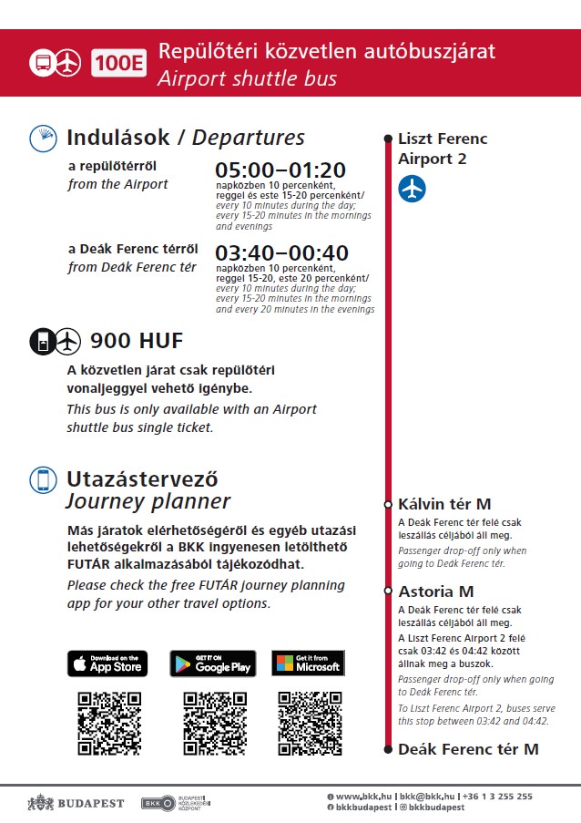 Airport City Centre Shuttle Bus Service Budapesti