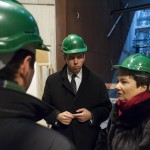 Hanna Gronkiewicz-Waltz, Varsó főpolgármestere és Vitézy Dávid, a BKK vezérigazgatója a 4-es metróban (fotó: Nyitrai Dávid)