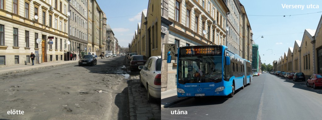 Verseny utca – előtte-utána