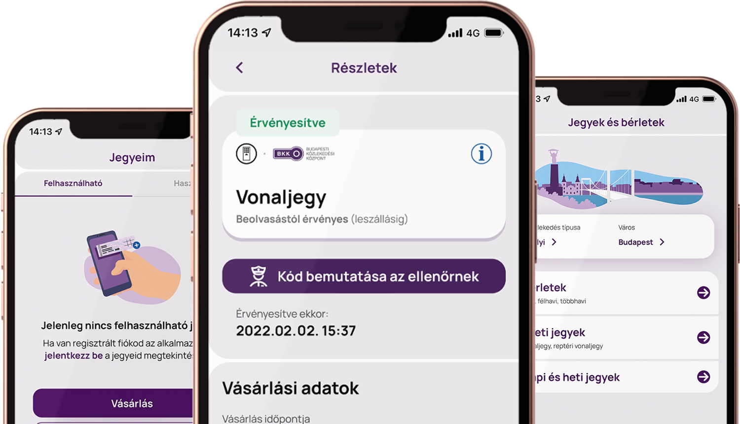 Screenshot sample of the BudapestGO mobile app
