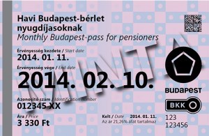 Havi Budapest-bérlet nyugdíjasoknak