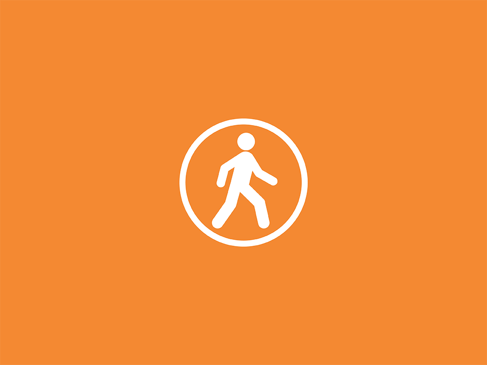The pictogram of the accessible pedestrian transport