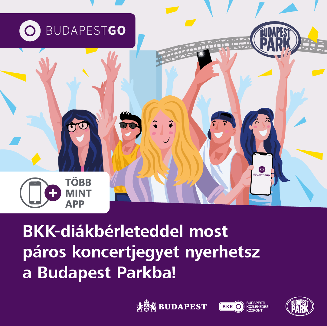 BKK-diákbérleteddel most páros koncertjegyet nyerhetsz a Budapest Parkba!