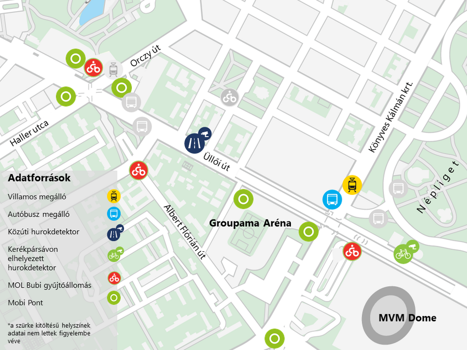 Egy térkép a Groupama Aréna környékéről