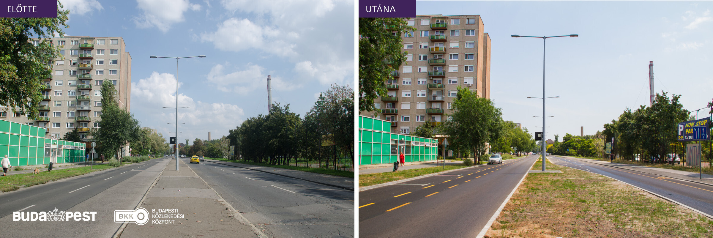 Felújítás előtt és után az újpesti Tél utca