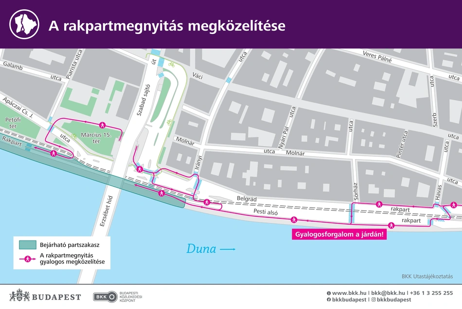 A rakpartszakasz déli megközelítése.