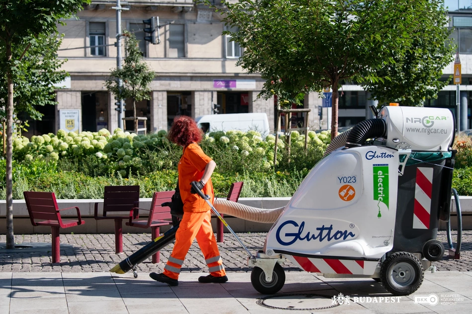 Köztisztasági és közrendvédelmi akció a Blaha Lujza téren.