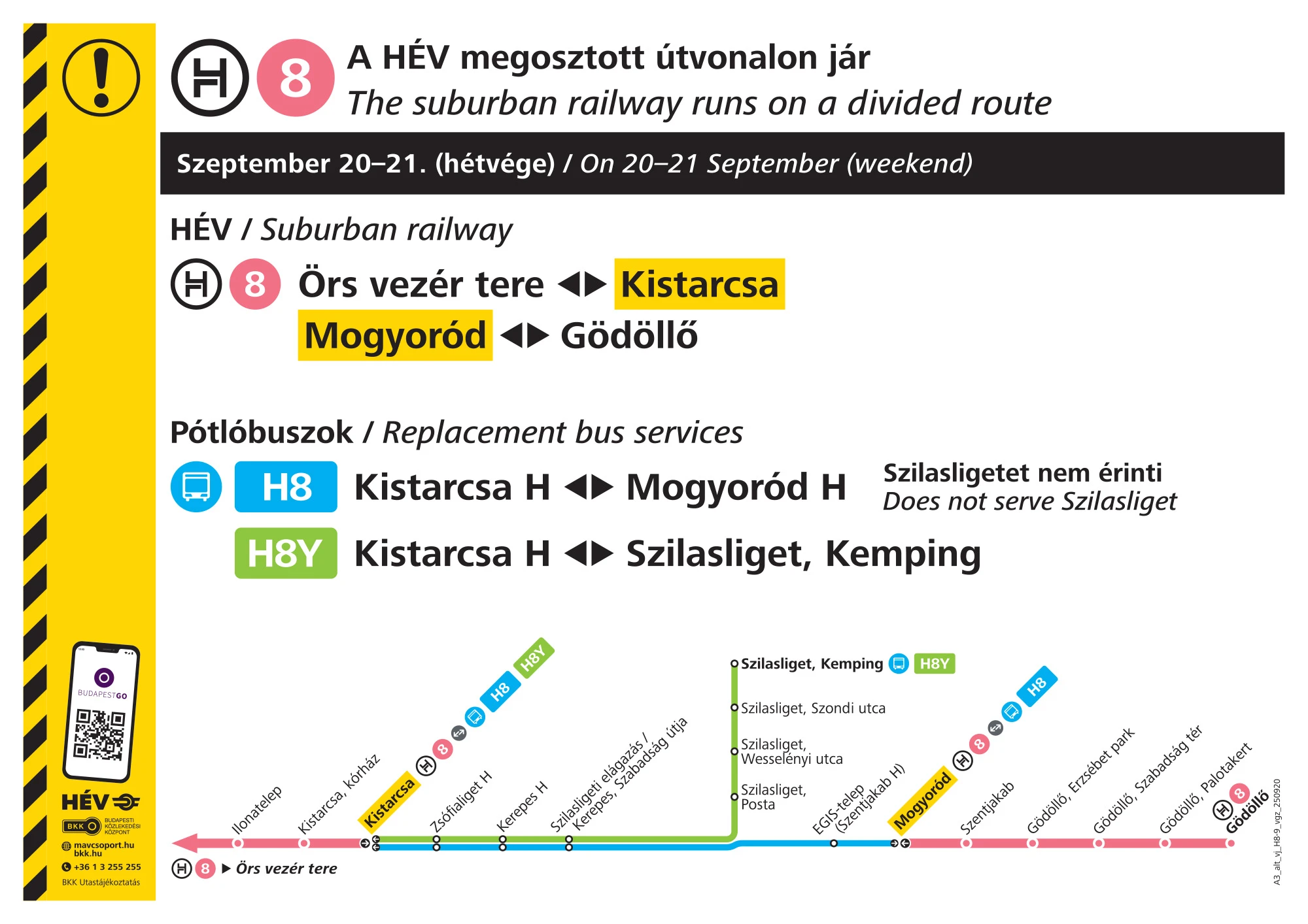 H8-as HÉV hétvégi menetrend