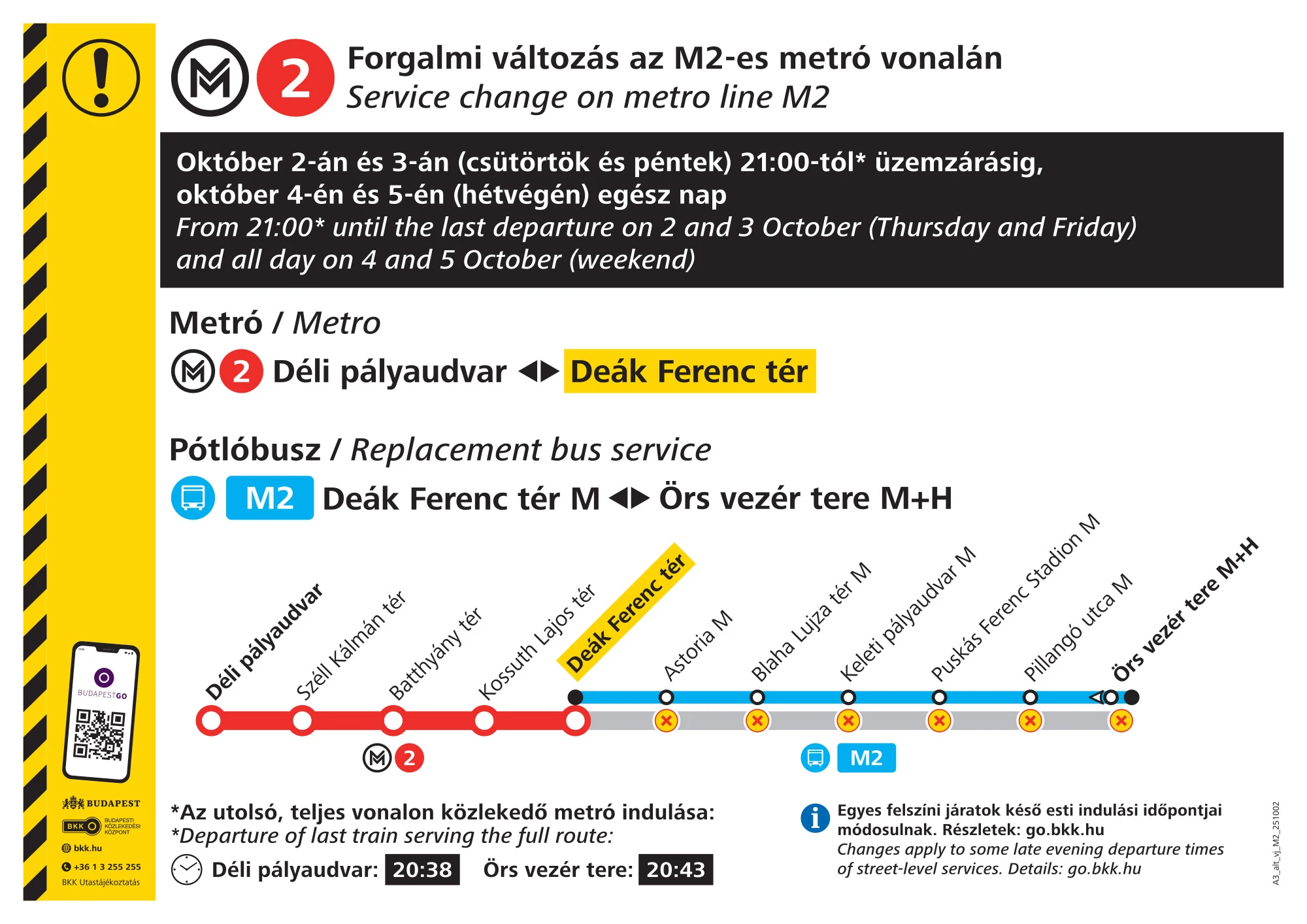 M2-es metrópótló busz