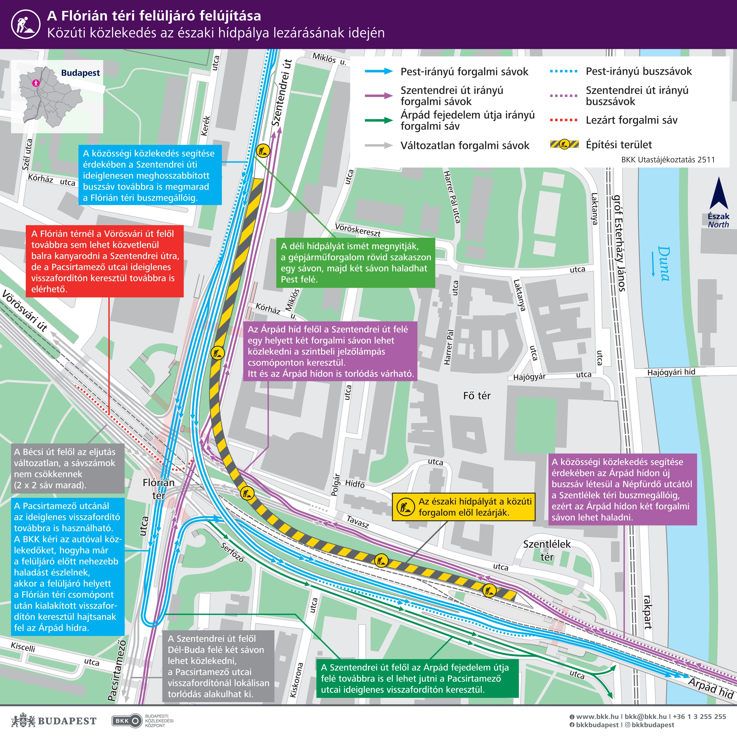 Flórián tér, közúti térkép.