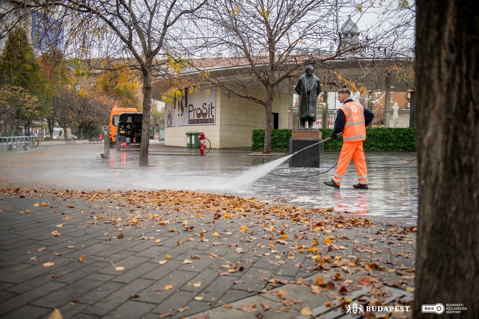 Köztisztasági akció a Móricz Zsigmond körtéren.
