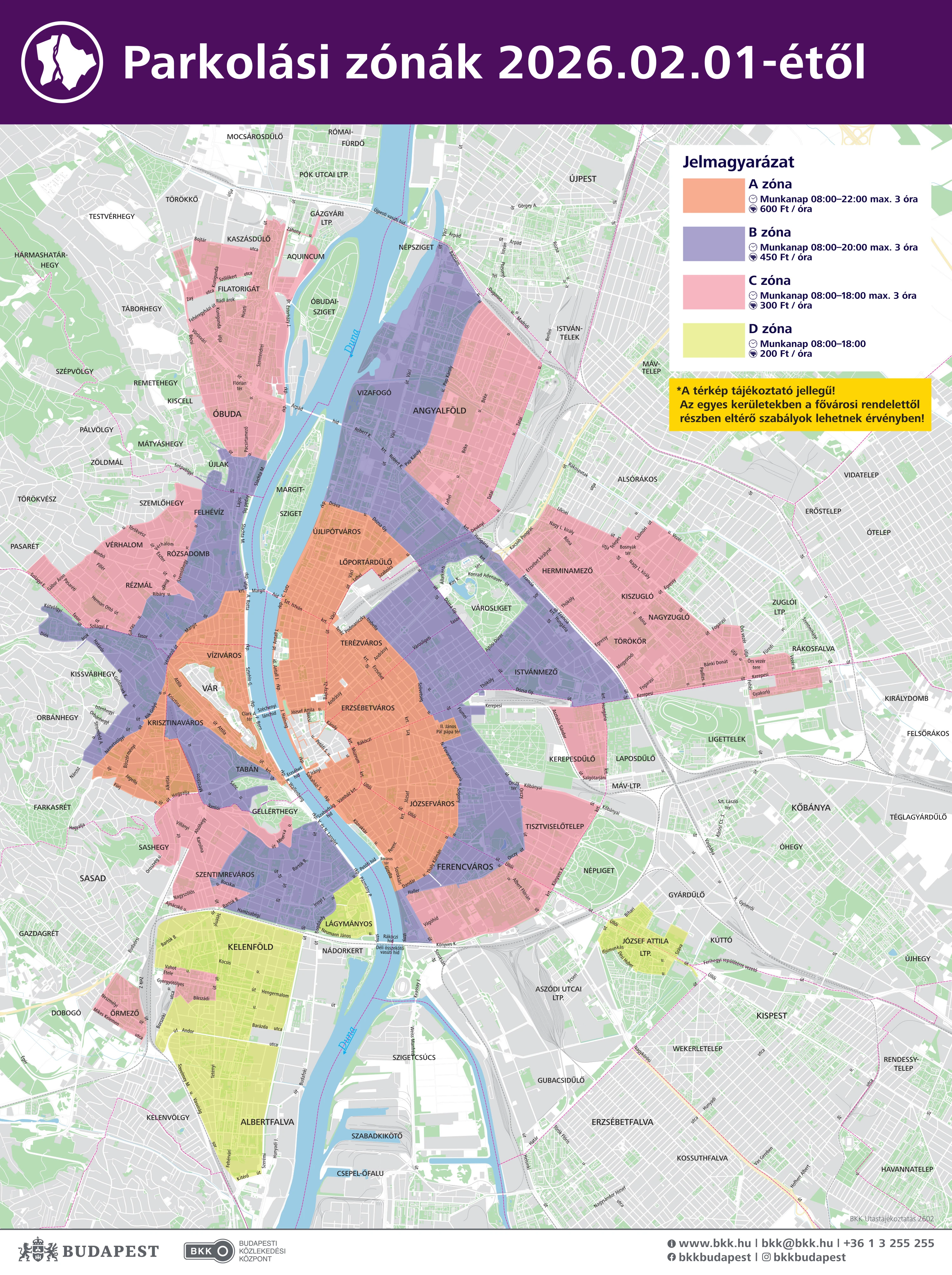 Parkolási zónák Budapesten