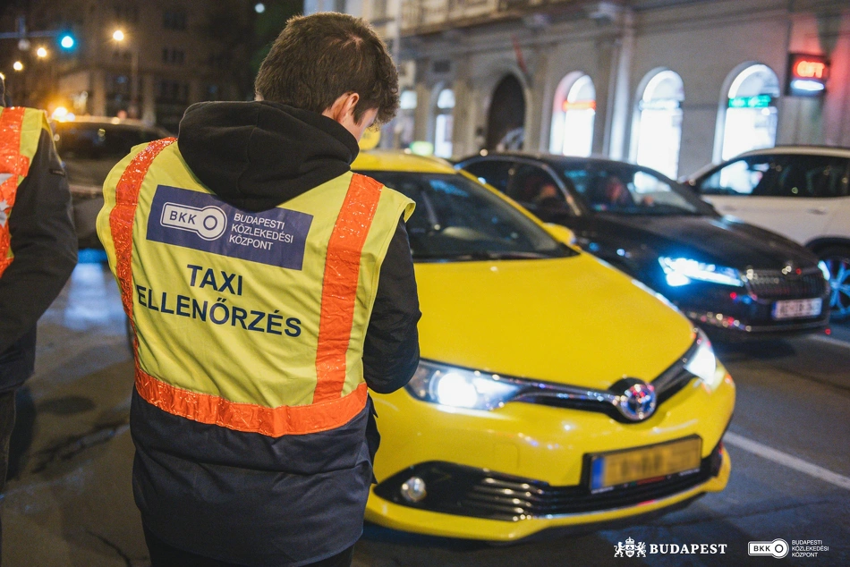 Belvárosi taxiellenőrzés.