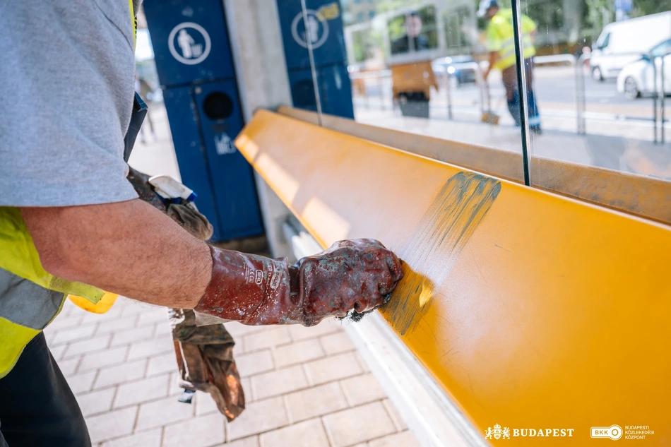 Köztisztasági akció a Göncz Árpád városközpontnál.