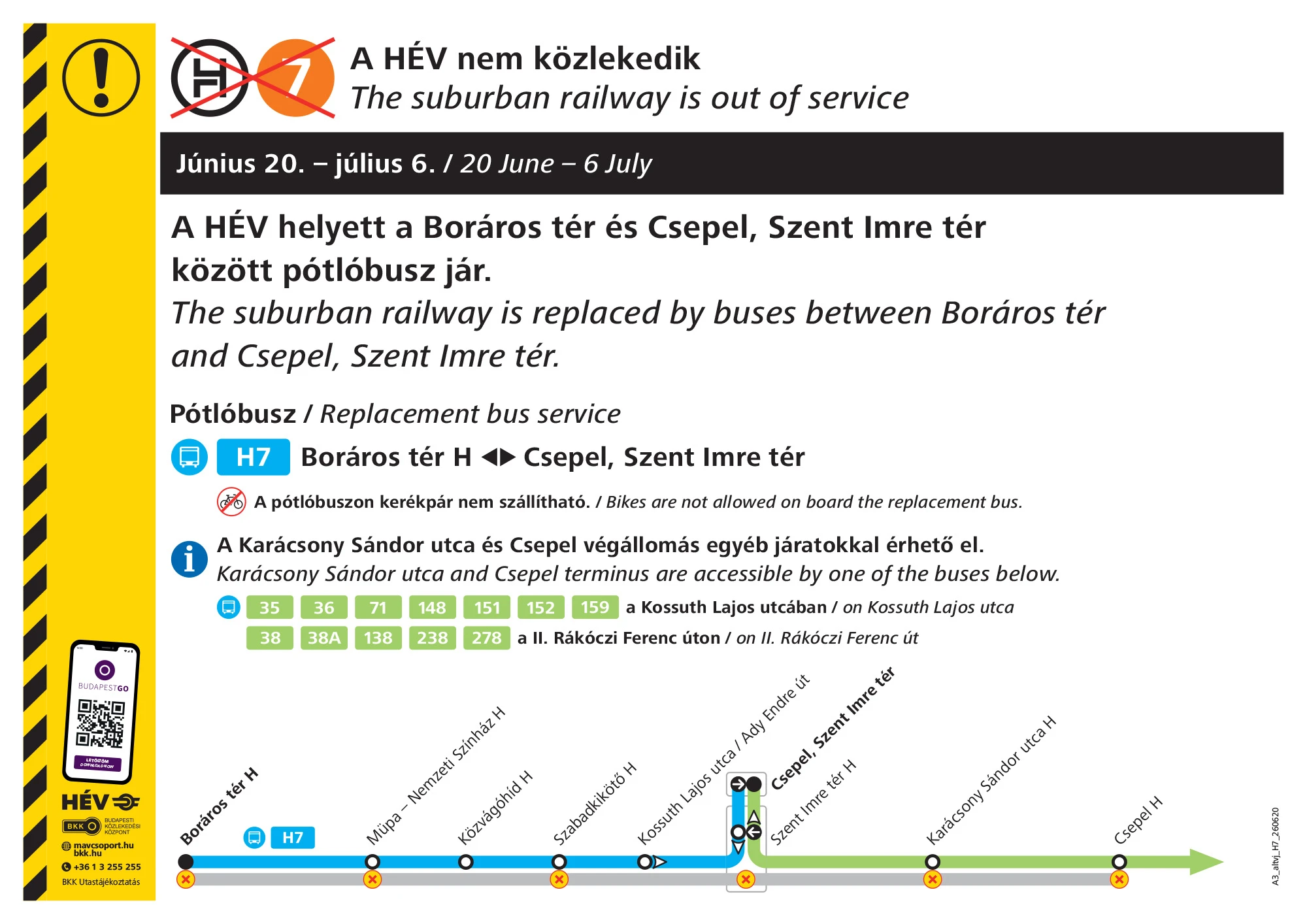 H7-es HÉV hétvégi menetrend