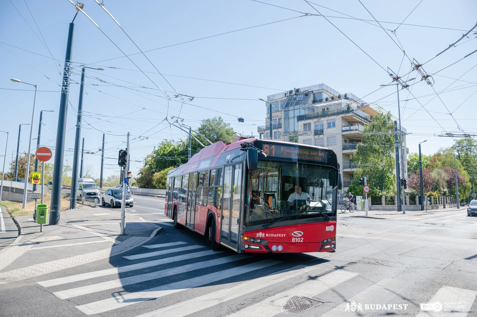 81-es trolibusz az állatkerti deltánál.
