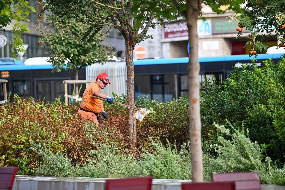 Köztisztasági és közrendvédelmi akció a Blaha Lujza téren.