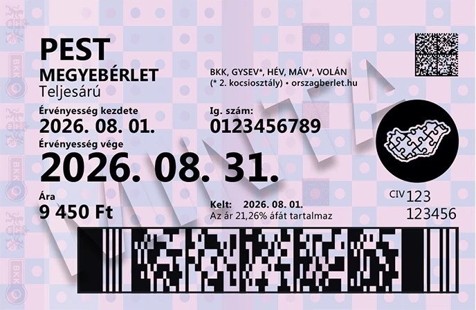 Pest vármegyebérlet minta
