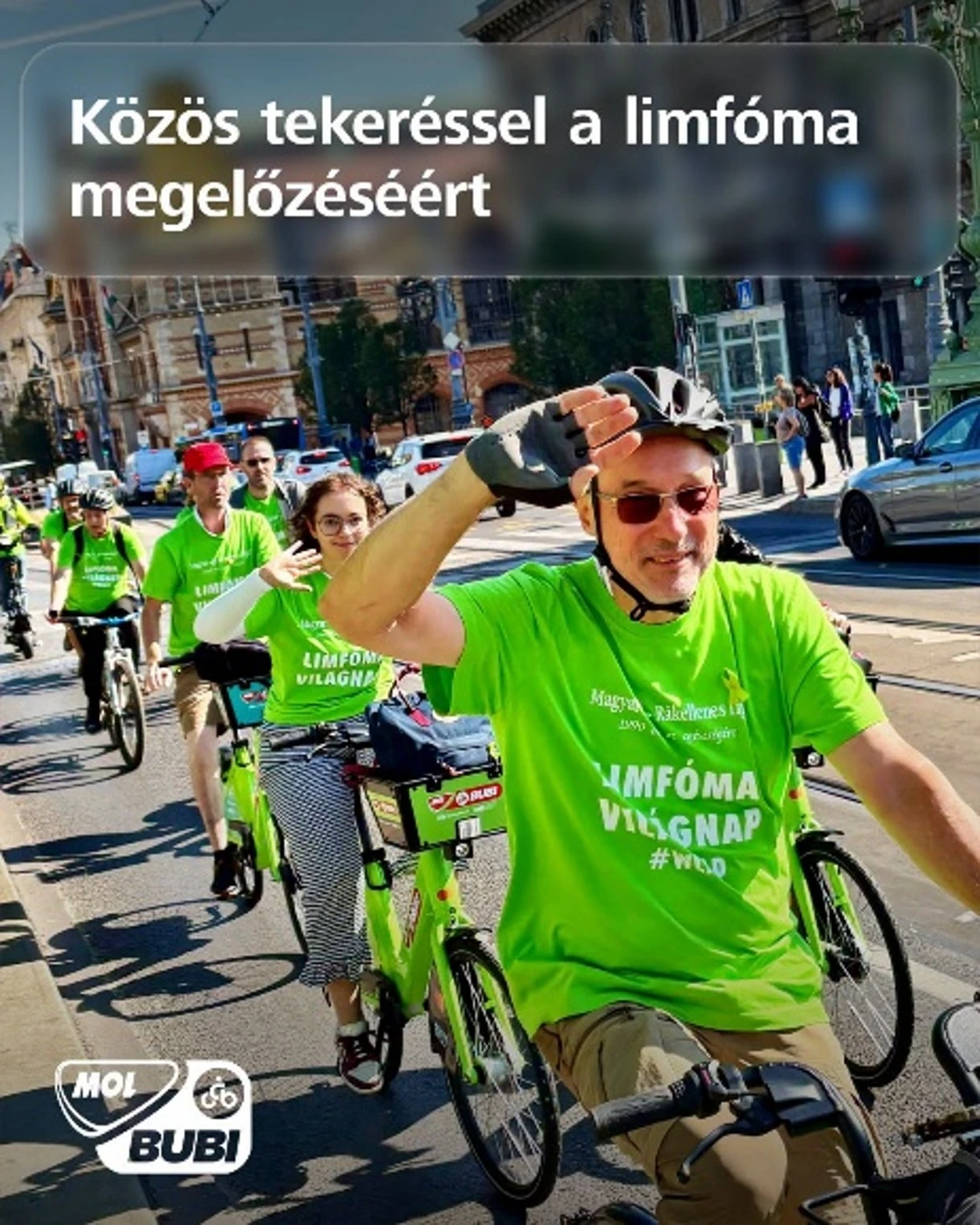 MOL Bubival a Limfóma Világnapi kerékpáros felvonuláson